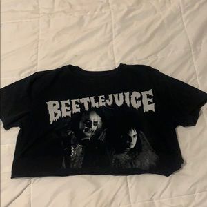 Distressed “Beetlejuice” crop top